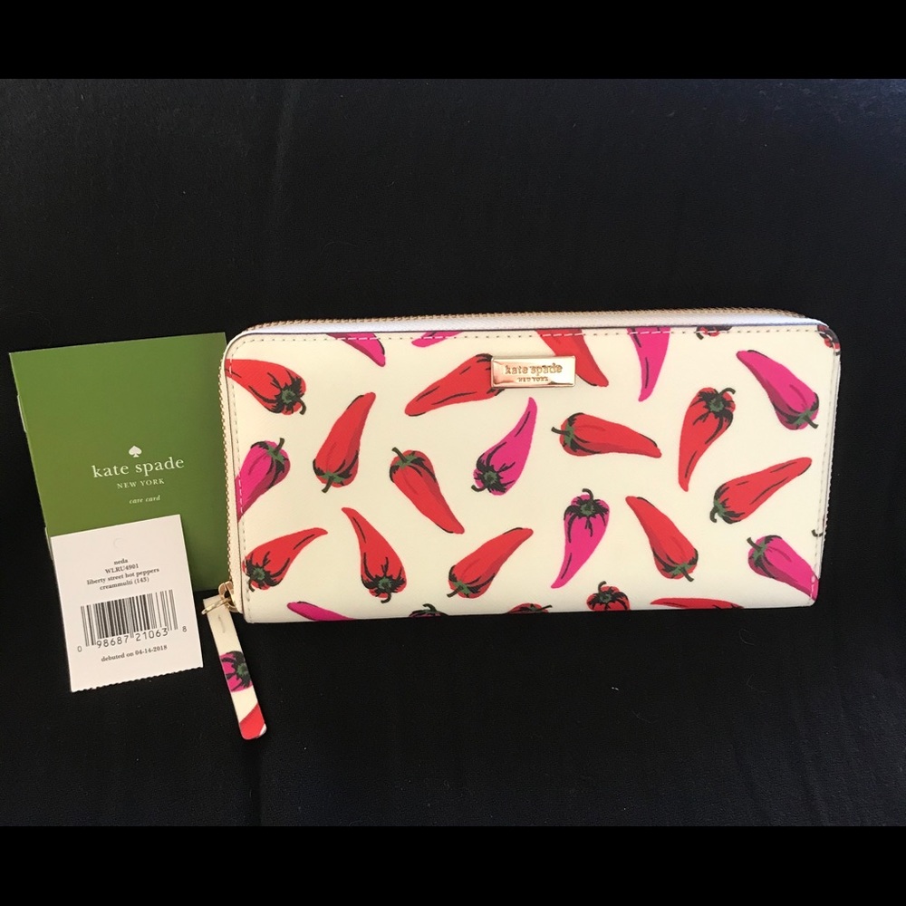 NWT Kate Spade chili pepper wallet
